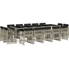 Image de vidaXL - 15-delige - Tuinset - met - kussens - poly - rattan - lichtgrijs