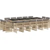 Image de vidaXL - 15-delige - Tuinset - met - kussens - poly - rattan - gemengd - beige