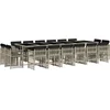 Image de vidaXL - 17-delige - Tuinset - met - kussens - poly - rattan - lichtgrijs