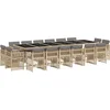 Image de vidaXL - 17-delige - Tuinset - met - kussens - poly - rattan - gemengd - beige