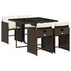 Image de vidaXL - 5-delige - Tuinset - met - kussens - poly - rattan - bruin