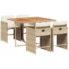 Image de vidaXL - 5-delige - Tuinset - met - kussens - poly - rattan - beige