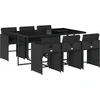 Image de vidaXL - 7-delige - Tuinset - met - kussens - poly - rattan - zwart