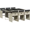 Image de vidaXL - 7-delige - Tuinset - met - kussens - poly - rattan - grijs