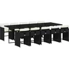 Image de vidaXL - 11-delige - Tuinset - met - kussens - poly - rattan - zwart