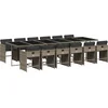 Image de vidaXL - 13-delige - Tuinset - met - kussens - poly - rattan - grijs