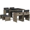 Image de vidaXL - 9-delige - Tuinset - met - kussens - poly - rattan - grijs