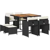 Image de vidaXL - 9-delige - Tuinset - poly - rattan - zwart