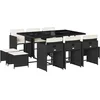 Image de vidaXL - 11-delige - Tuinset - met - kussens - poly - rattan - zwart