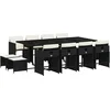 Image de vidaXL - 13-delige - Tuinset - met - kussens - poly - rattan - zwart