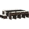 Image de vidaXL - 13-delige - Tuinset - met - kussens - poly - rattan - bruin
