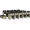 Image de vidaXL - 15-delige - Tuinset - met - kussens - poly - rattan - lichtgrijs