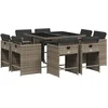 Image de vidaXL - 9-delige - Tuinset - met - kussens - poly - rattan - grijs
