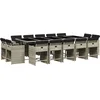 Image de vidaXL - 15-delige - Tuinset - met - kussens - poly - rattan - lichtgrijs