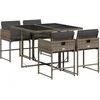 Image de vidaXL - 5-delige - Tuinset - met - kussens - poly - rattan - grijs