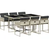 Image de vidaXL - 7-delige - Tuinset - met - kussens - poly - rattan - grijs