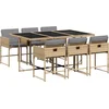 Image de vidaXL - 7-delige - Tuinset - met - kussens - poly - rattan - gemengd - beige
