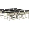 Image de vidaXL - 9-delige - Tuinset - met - kussens - poly - rattan - lichtgrijs