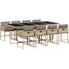 Image de vidaXL - 9-delige - Tuinset - met - kussens - poly - rattan - gemengd - beige