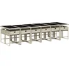 Image de vidaXL - 13-delige - Tuinset - met - kussens - poly - rattan - lichtgrijs