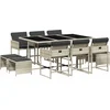 Image de vidaXL - 11-delige - Tuinset - met - kussens - poly - rattan - lichtgrijs