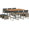 Image de vidaXL - 11-delige - Tuinset - met - kussens - poly - rattan - grijs