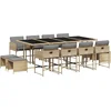 Image de vidaXL - 13-delige - Tuinset - met - kussens - poly - rattan - gemengd - beige