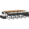 Image de vidaXL - 15-delige - Tuinset - met - kussens - poly - rattan - zwart