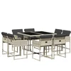 Image de vidaXL - 9-delige - Tuinset - met - kussens - poly - rattan - lichtgrijs