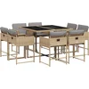 Image de vidaXL - 9-delige - Tuinset - met - kussens - poly - rattan - gemengd - beige
