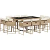 Image de vidaXL - 11-delige - Tuinset - met - kussens - poly - rattan - beige