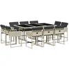 Image de vidaXL - 11-delige - Tuinset - met - kussens - poly - rattan - lichtgrijs