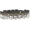 Image de vidaXL - 13-delige - Tuinset - met - kussens - poly - rattan - grijs