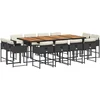 Image de vidaXL - 13-delige - Tuinset - met - kussens - poly - rattan - zwart