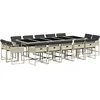 Image de vidaXL - 15-delige - Tuinset - met - kussens - poly - rattan - lichtgrijs