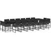 Image de vidaXL - 17-delige - Tuinset - met - kussens - poly - rattan - zwart