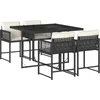 Image de vidaXL - 5-delige - Tuinset - met - kussens - poly - rattan - zwart