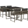 Image de vidaXL - 5-delige - Tuinset - met - kussens - poly - rattan - grijs