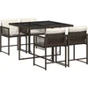 Image de vidaXL - 5-delige - Tuinset - met - kussens - poly - rattan - bruin