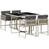 Image de vidaXL - 5-delige - Tuinset - met - kussens - poly - rattan - lichtgrijs
