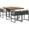 Image de vidaXL - 5-delige - Tuinset - met - kussens - poly - rattan - zwart