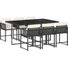 Image de vidaXL - 7-delige - Tuinset - met - kussens - poly - rattan - zwart