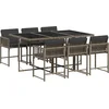 Image de vidaXL - 7-delige - Tuinset - met - kussens - poly - rattan - grijs