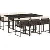 Image de vidaXL - 7-delige - Tuinset - met - kussens - poly - rattan - bruin
