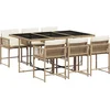 Image de vidaXL - 7-delige - Tuinset - met - kussens - poly - rattan - beige