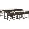 Image de vidaXL - 9-delige - Tuinset - met - kussens - poly - rattan - bruin