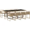 Image de vidaXL - 9-delige - Tuinset - met - kussens - poly - rattan - beige