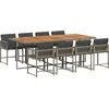 Image de vidaXL - 9-delige - Tuinset - met - kussens - poly - rattan - grijs