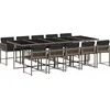 Image de vidaXL - 11-delige - Tuinset - met - kussens - poly - rattan - grijs