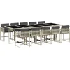Image de vidaXL - 11-delige - Tuinset - met - kussens - poly - rattan - lichtgrijs